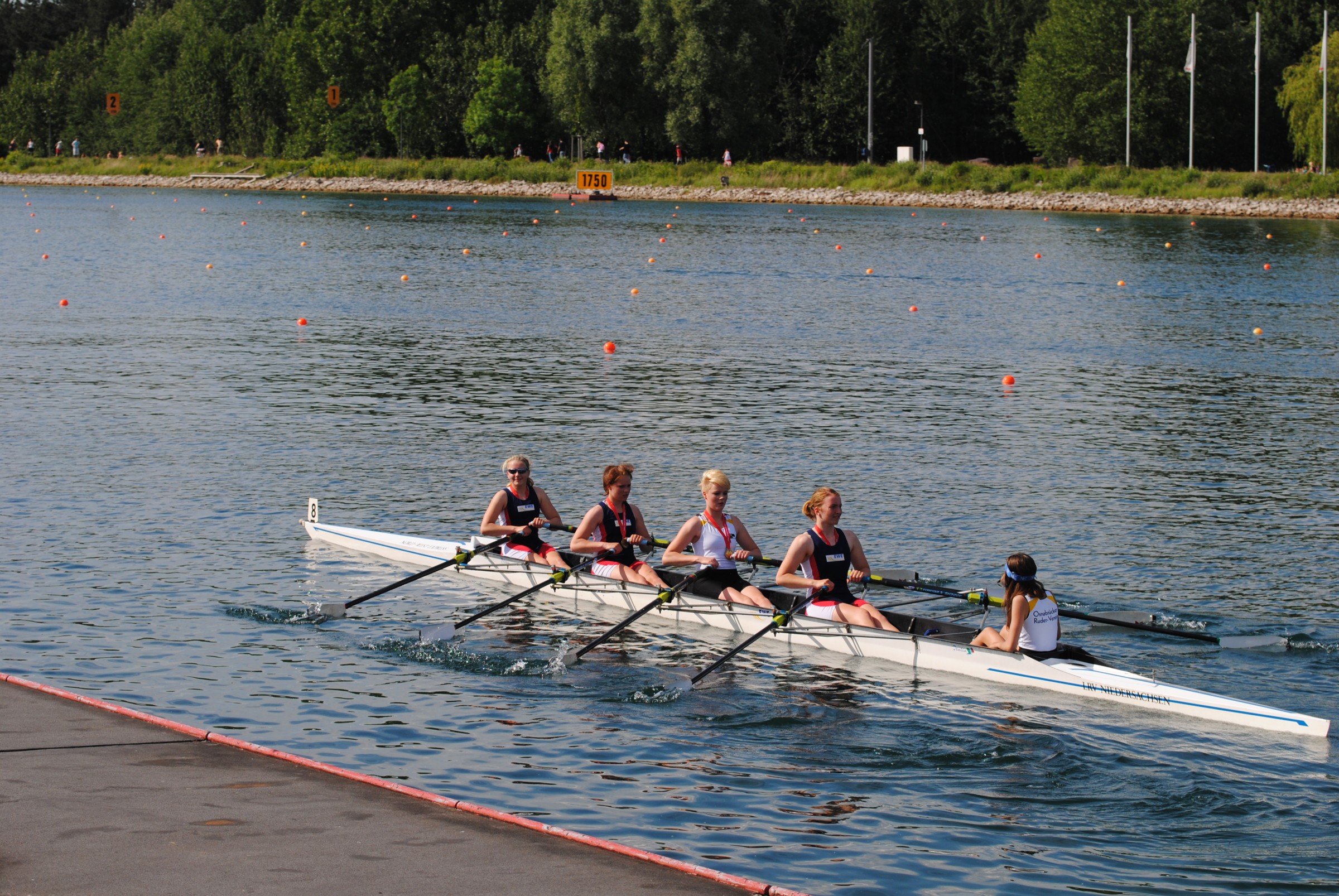 Der Juniorinnen-Doppelvierer mit Okka Groeneveld, hier auf der Regatta Köln